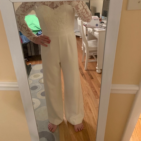Ivory bridal jumpsuit - Picture 4 of 4
